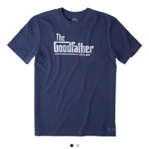 New! Life is Good "The Goodfather" Father's Day Navy Tshirt Men's Small